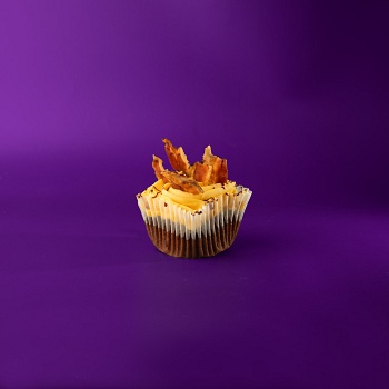 Dark Chocolate Bacon Cupcake